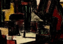 Cascata: Pastello astratto dell'artista di Taos Emil James Bisttram nei toni della terra