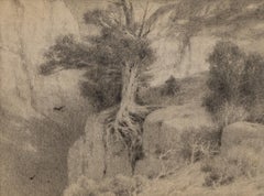 Sketch du Colorado Canyon, dessin de paysage en plein air en graphite, 1910