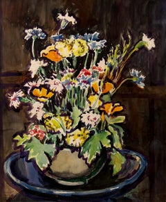 "Little Garden Flowers" Watercolor by Elisabeth Spalding, American Still Life