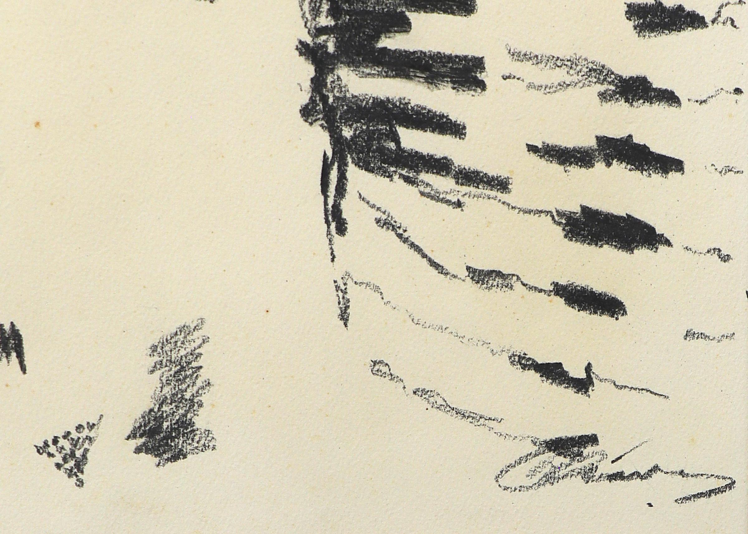 1950s graphite on paper drawing by Edward (Eduardo) Arcenio Chavez (1917-1995) depicting an abstracted portrait of a American Indian chief. Presented framed, outer dimensions measure 25 ½ x 20 ¼ x ⅞ inches. Image sight size is 14 ⅜ x 11
