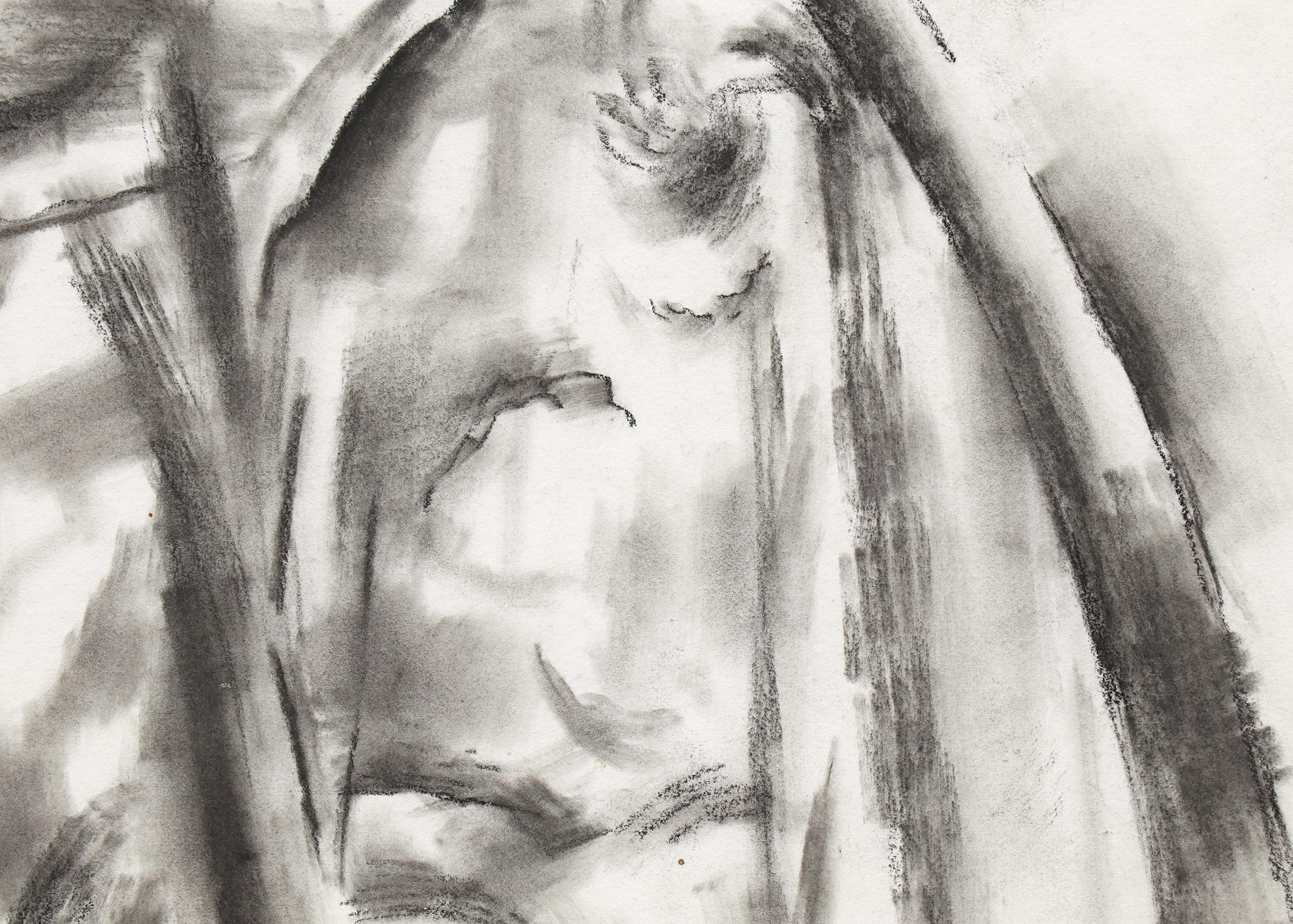 Willard Ayers Nash Original Abstract Charcoal Drawing, Early 20th-Century Modern - Gray Landscape Art by Willard Ayer Nash