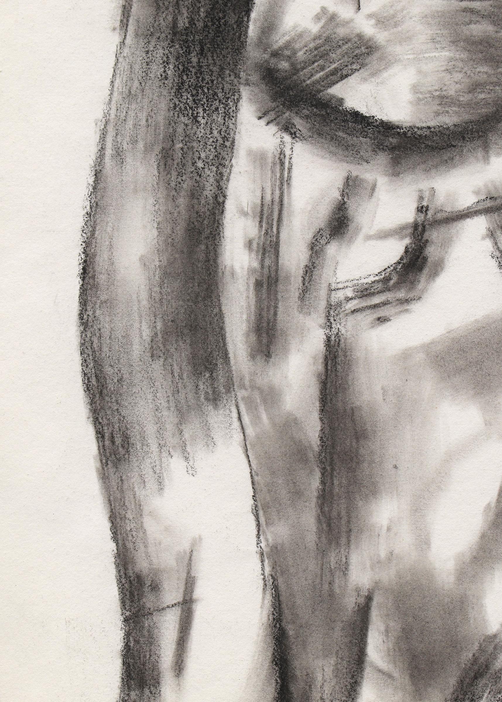 This original charcoal drawing on paper by influential American modernist Willard Ayers Nash (1898–1942) is a powerful example of early 20th-century abstraction rooted in the Santa Fe Modernist movement. Created circa 1920s–30s, this dynamic