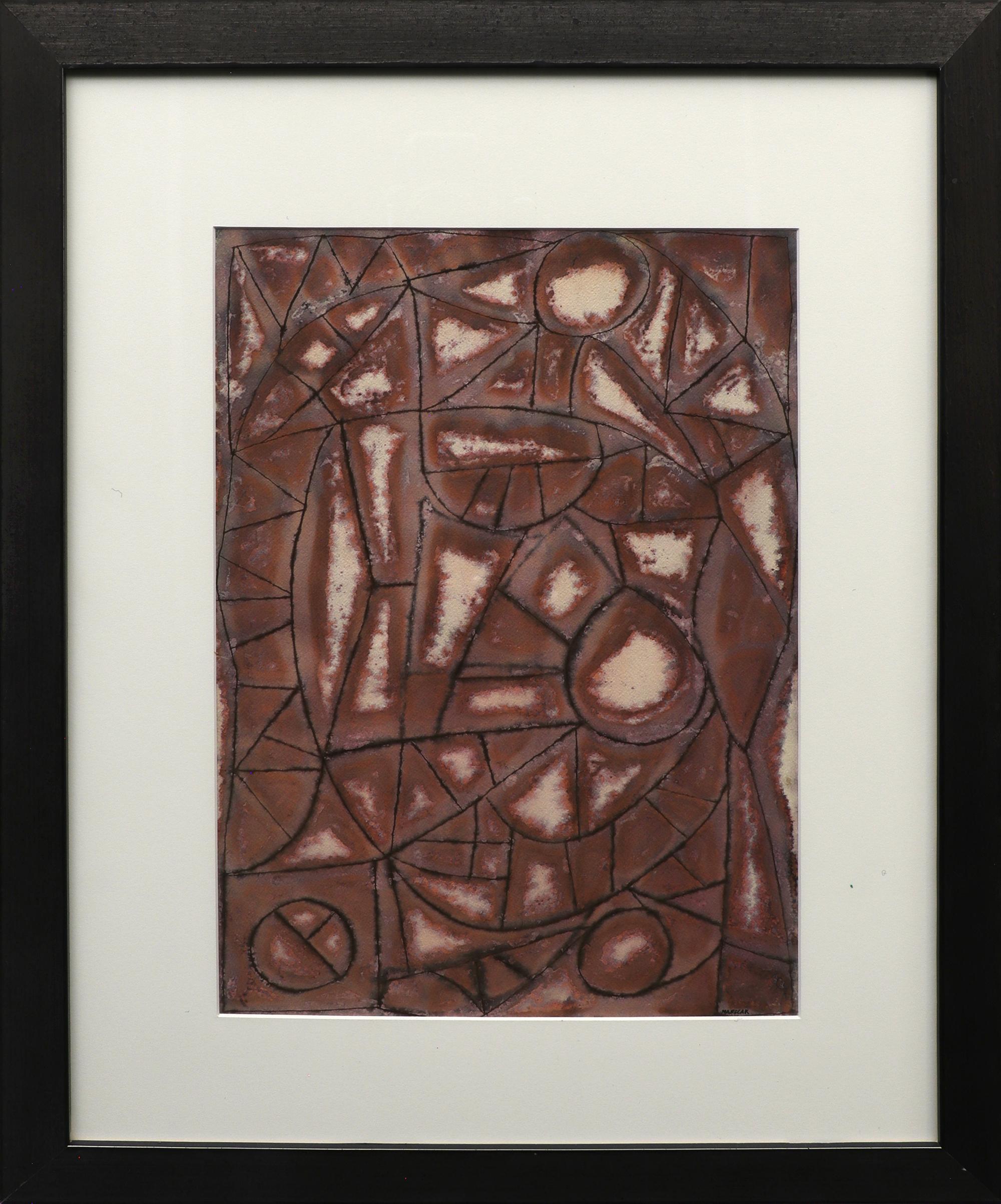 Diese beeindruckende Originalzeichnung mit Feder und Tinte mit dem Titel "The Chicken" (Das Huhn) wurde von dem berühmten amerikanischen Modernisten des 20. Jahrhunderts Edward Marecak (1919-1993) in den 1940er Jahren geschaffen. Dieses Werk ist ein