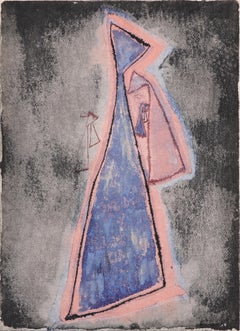 Small Incantation, Abstraktes figurales Aquarell- und Tuschegemälde aus den 1940er Jahren