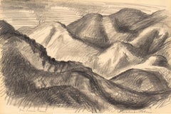 Boardman Robinson “Colorado Mountain Landscape” Modernist Graphite Drawing