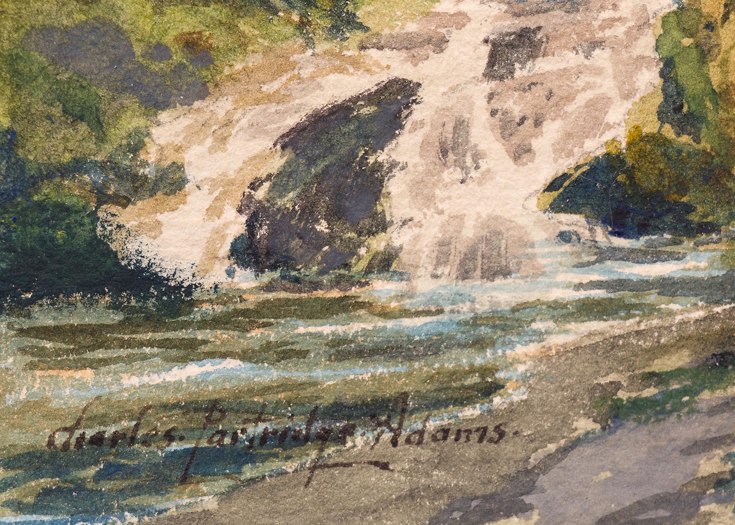 Paisaje original en acuarela de principios de 1900 