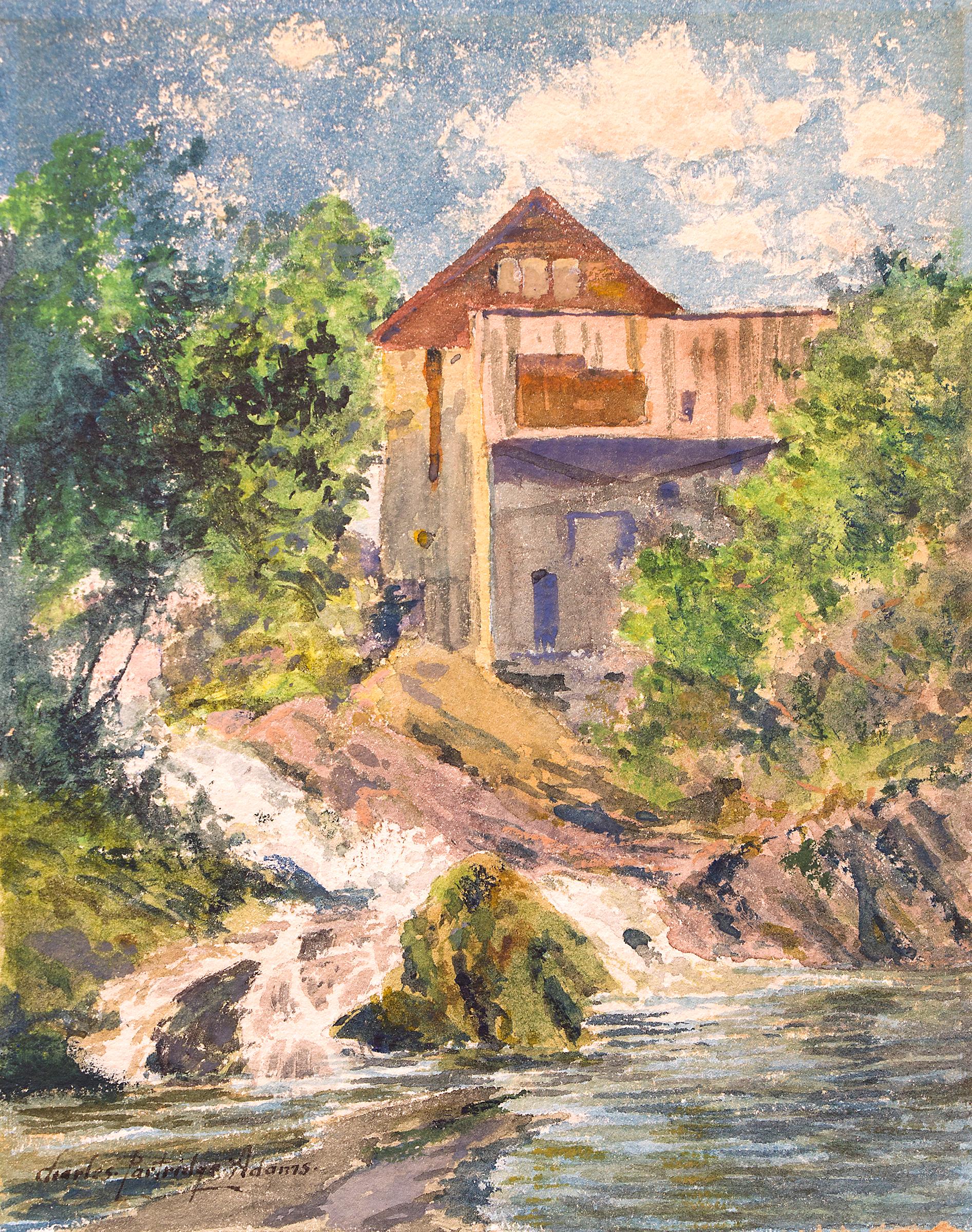 Mill Near Plainfield, New Hampshire, peinture de paysage, Charles Partridge Adams en vente 1