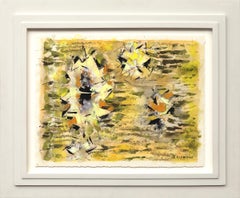 1960s Abstract Painting by New Mexico Modernist Artist - Vibrant Yellow, Orange