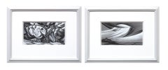 Set of Contemporary New Mexico Landscape Graphite Drawings