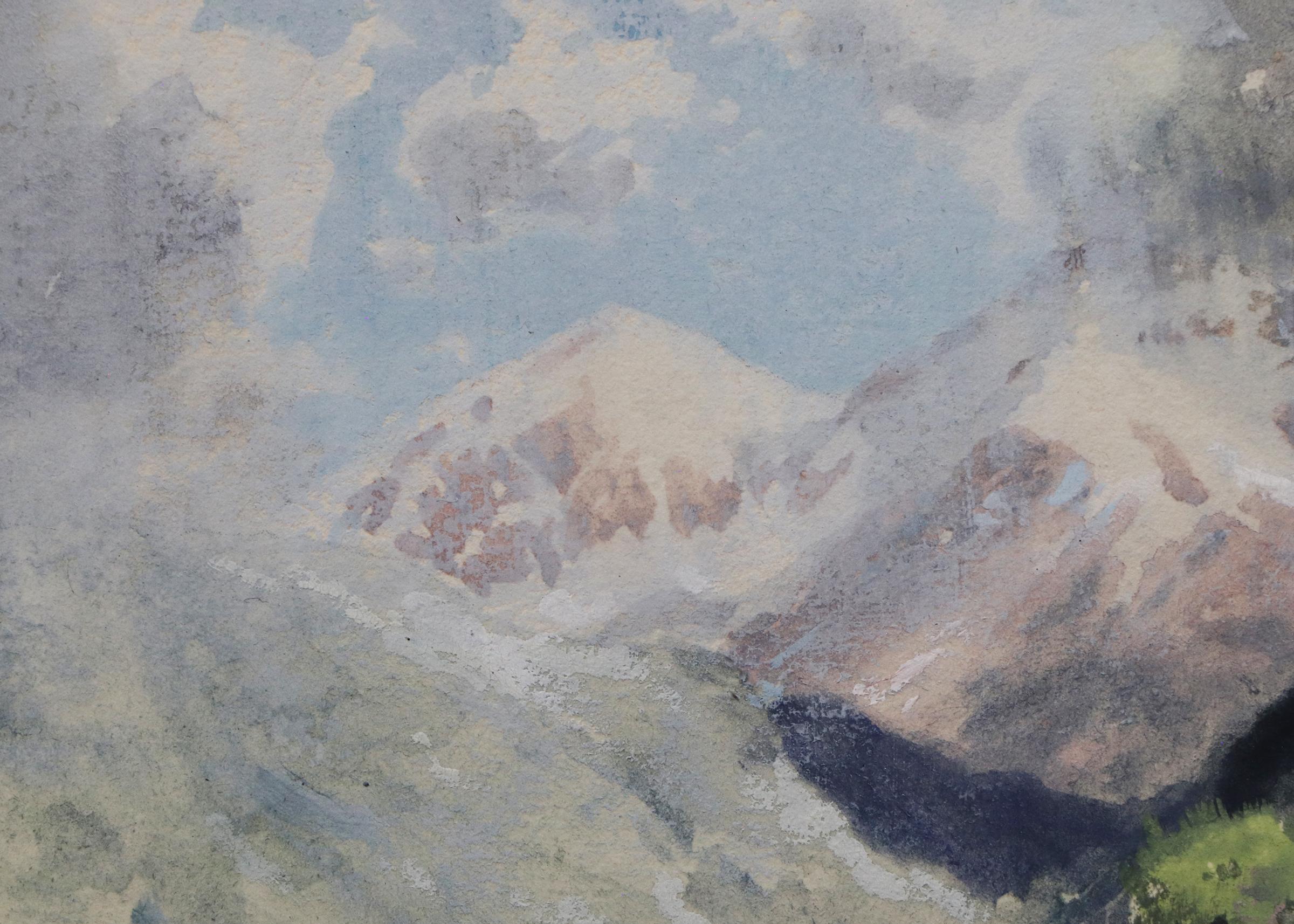 1890s Colorado Springtime Mountain Landscape Watercolor Painting 3