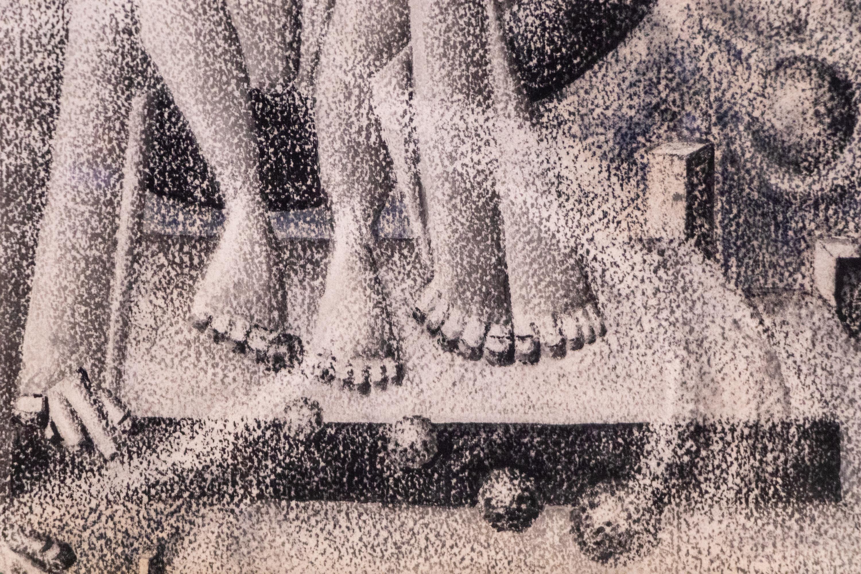 Dieses Gouache-Gemälde aus den 1940er Jahren mit dem Titel Birth of Mind ist ein eindrucksvolles Beispiel für den Retrofuturismus von Charles Ragland Bunnell, einem bekannten Künstler der Broadmoor Academy. Das Werk ist Teil von Bunnells Serie Black