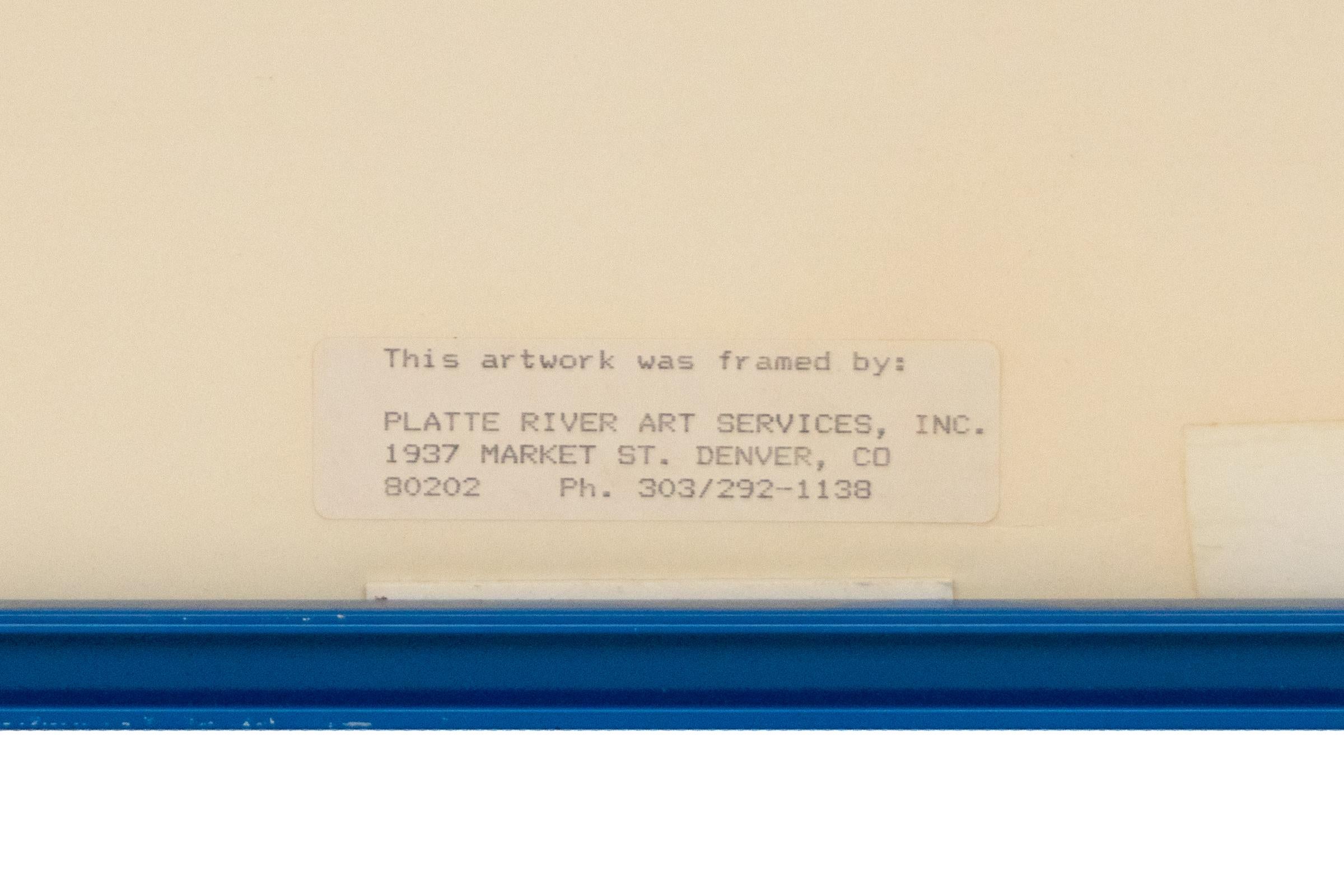 1980er Jahre Abstrakte Aquarellmalerei - Lebendige modernistische Farbkomposition im Angebot 6
