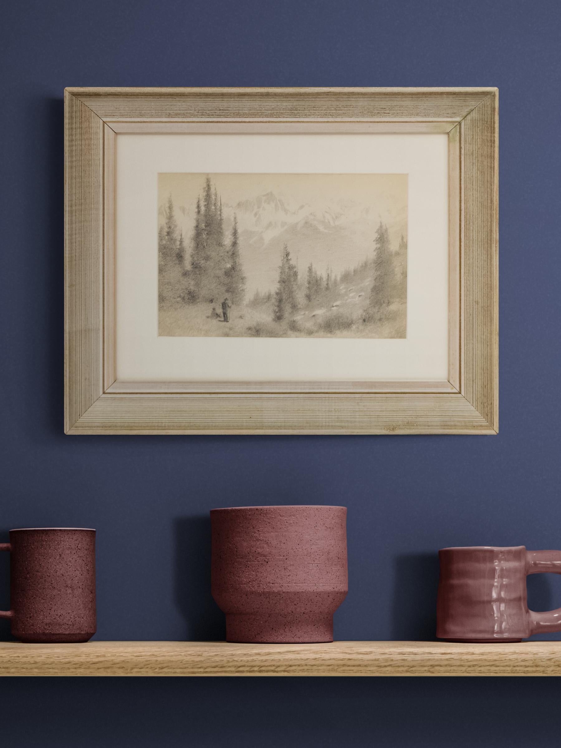 Charles Partridge Adams 1910 Graphit-Zeichnung von Twin Sisters Peaks, Colorado im Angebot 6
