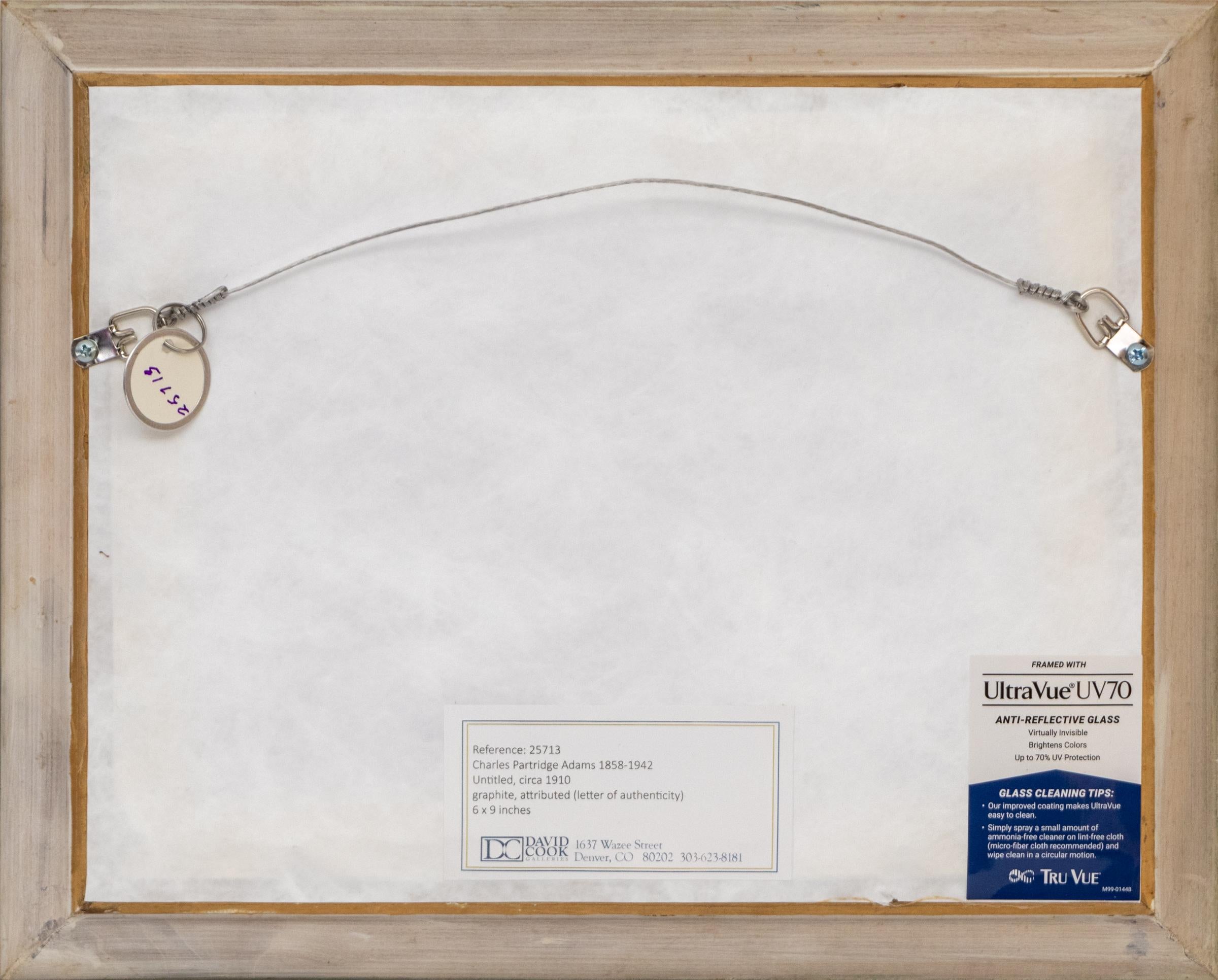 Charles Partridge Adams 1910 Graphit-Zeichnung von Twin Sisters Peaks, Colorado im Angebot 7