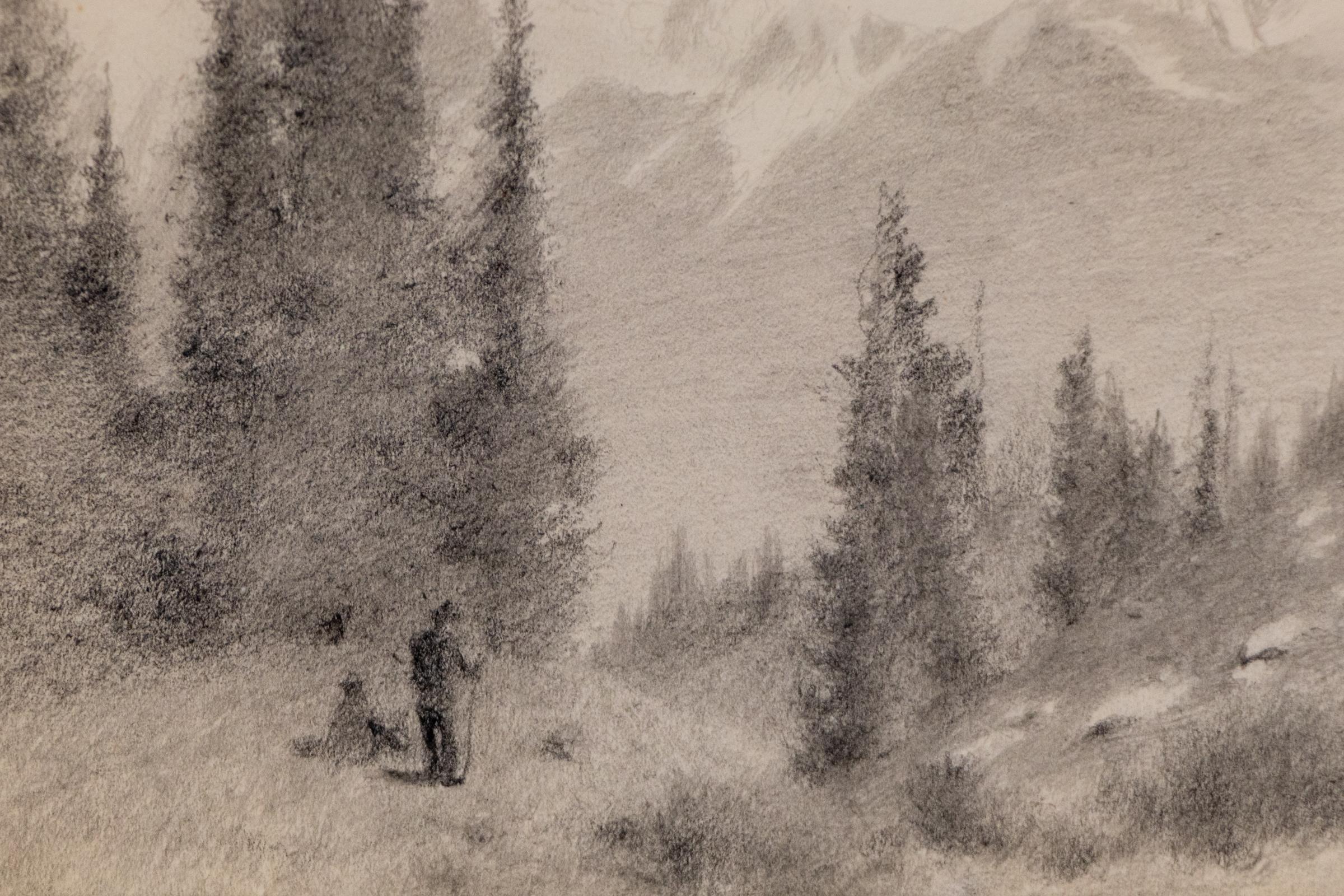 Charles Partridge Adams 1910 Graphit-Zeichnung von Twin Sisters Peaks, Colorado im Angebot 5