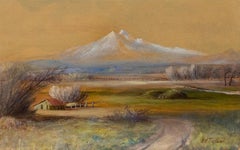 Richard Tallant Longs Peak Colorado Landscape Watercolor, circa 1920