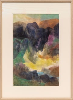 Ethel Magafan Remembered Valley Acquerello Colorado Paesaggio dipinto