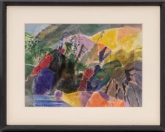 Ethel Magafan « Springtime (Colorado) » Aquarelle moderniste du Colorado