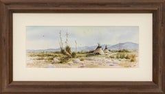 Bernard Vetter Southwestern Desert Watercolor Teepee Encampment Art