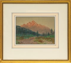 Charles Partridge Adams Paysage de la route des montagnes Rocheuses Aquarelle, c.C. 1890