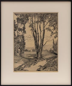 Beulah House, Beardsley, 1931 – Peinture moderniste représentant un paysage de montagne du Colorado