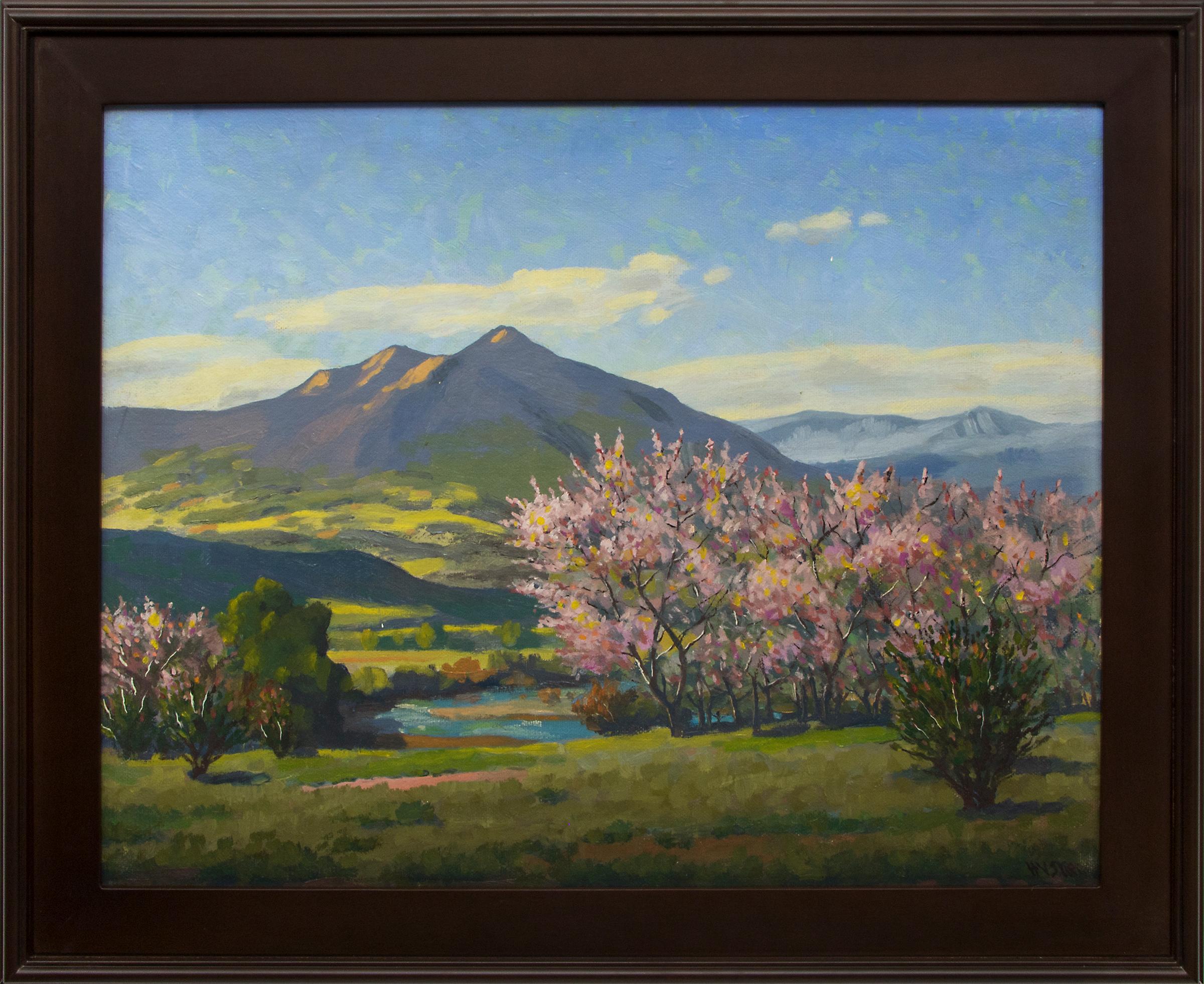 Harold Skene Landscape Painting - Peach Blossoms