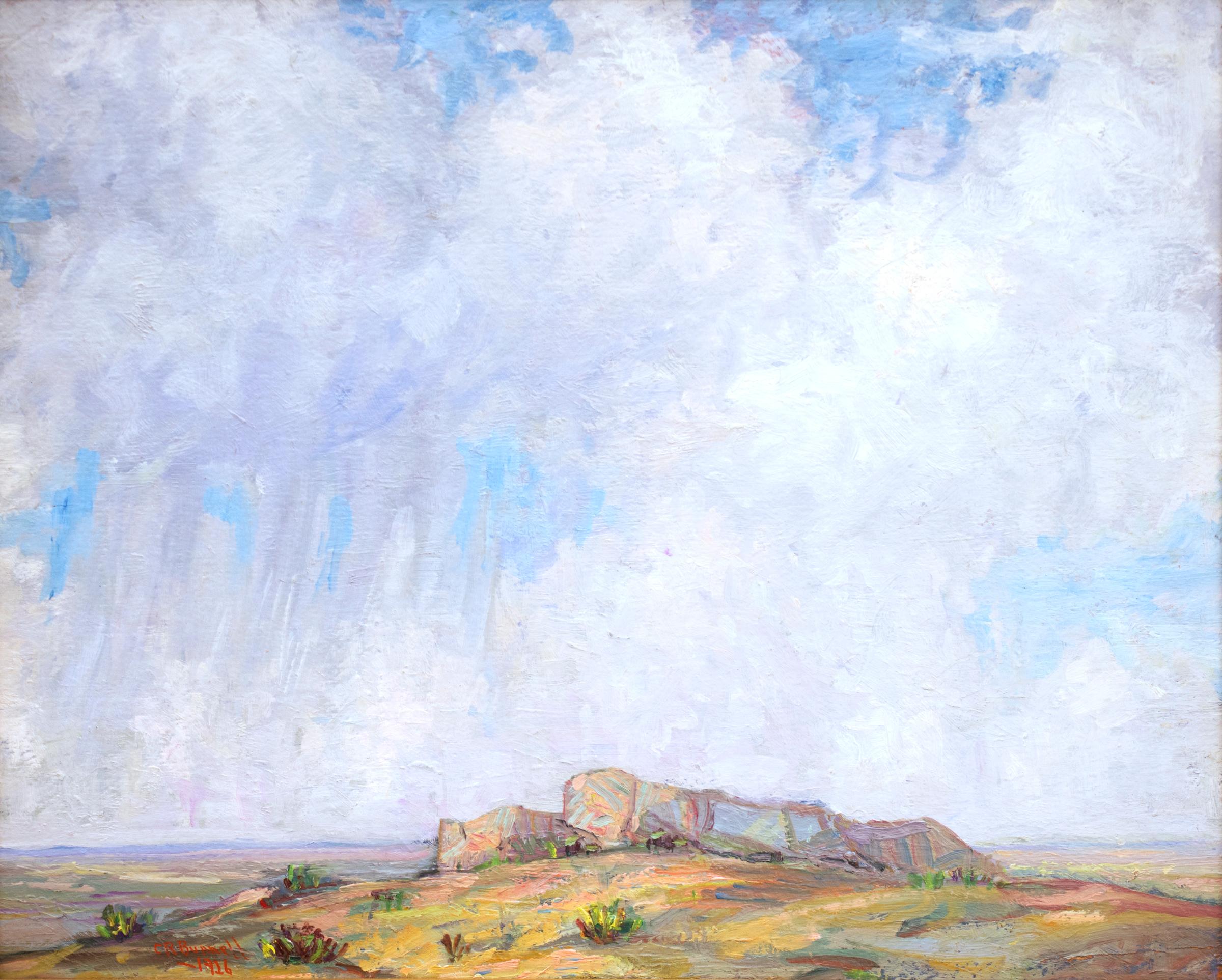 1920er Jahre Colorado Landschaftsgemälde, gerahmtes Western-Ölgemälde, Himmel und Buttes (Amerikanischer Impressionismus), Painting, von Charles Ragland Bunnell