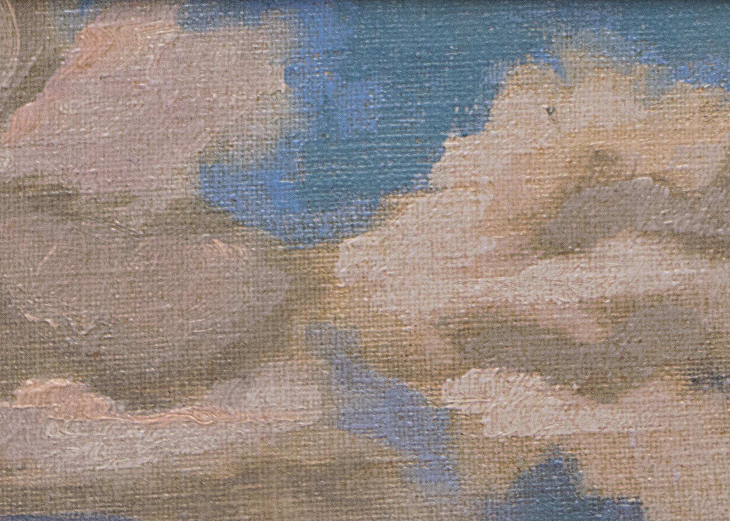 1940s Western Mountain Landscape Oil Painting - Picos nevados, Oeste americano en venta 1