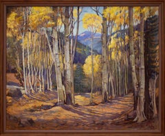 At Twining Taos Mountains (New Mexico Aspens in Autumn Landscape)