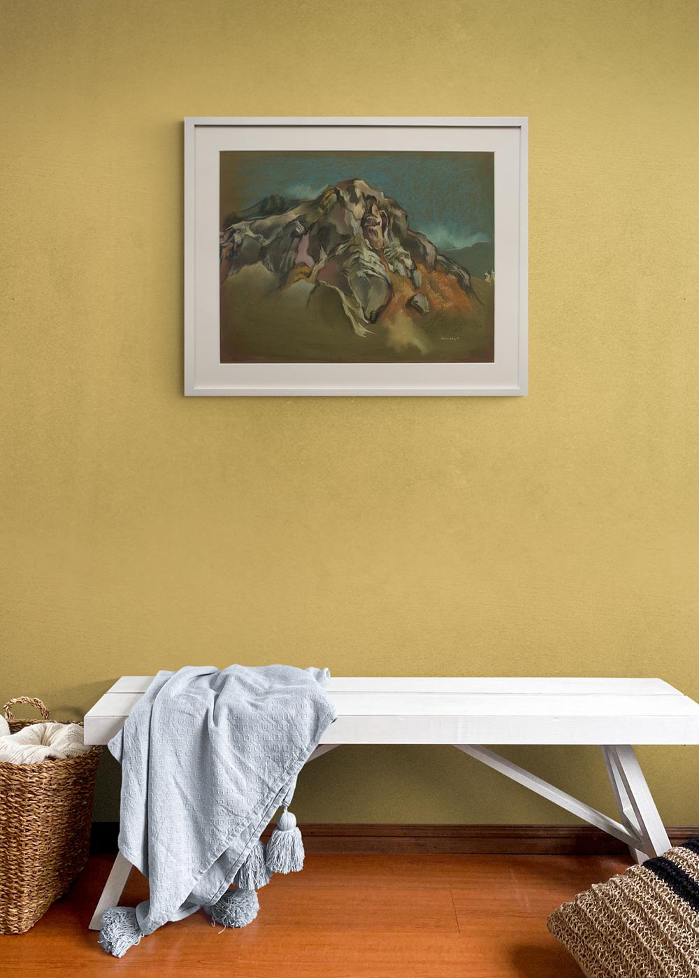 The Cliff, Abstrakte Landschaft von Colorado, 1940er Jahre, amerikanische modernistische pastellfarbene Zeichnung im Angebot 4