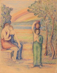 Scène biblique avec porteuse d’eau