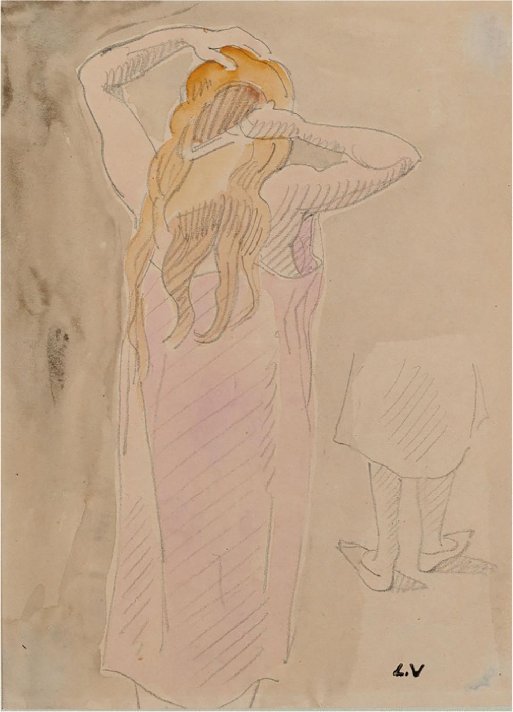 Jeune femme se coiffant - Art de Louis Valtat