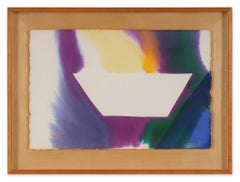 PHENOMENA Chinese Light Chalice 1989 Abstract Expressionist Watercolor, framed