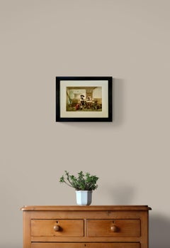 "Interior Scene" Dutch 19th century signed watercolor