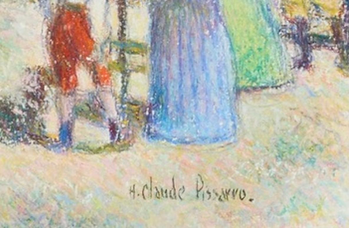 Pastel sur papier
14 ½ x 20 pouces (37 x 51 cm)
Encadré : 34 ¾ x 40 pouces (88 x 102 cm)
Signé en bas à droite : H. Claude Pissarro
Signé et titré au verso : 