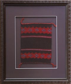 Black and Red Stripes with Blue Flowers