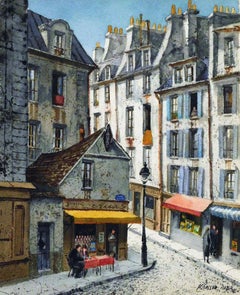 Henry Gasser Watercolor French Subject "Apertif, Paris"