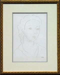 Le dessin original en graphite de Marie Laurencin - Portrait de femme