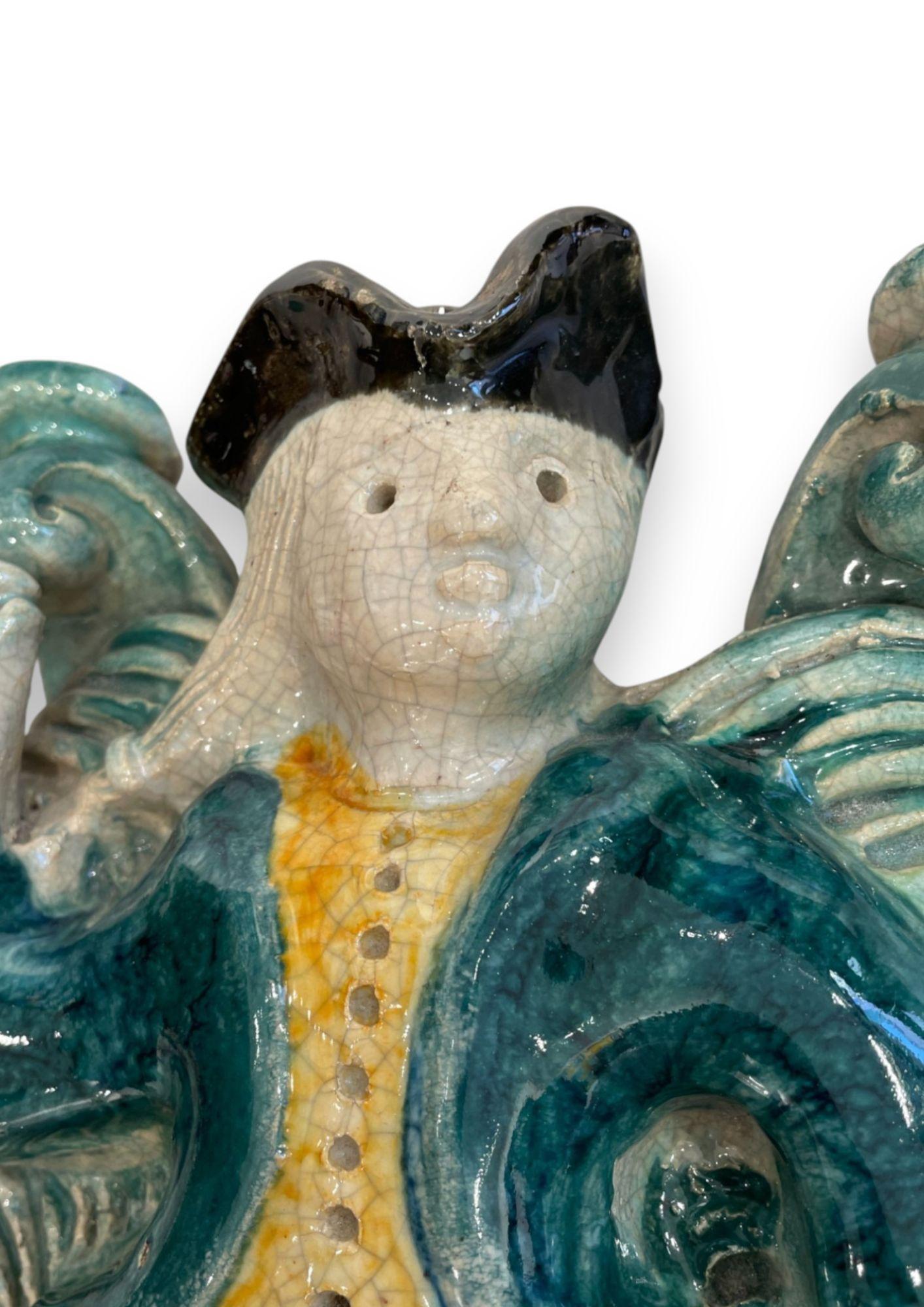 Pair of “Matelots” wall lights by French ceramist Georges Jouve measuring 32 x 20 x 10 cm