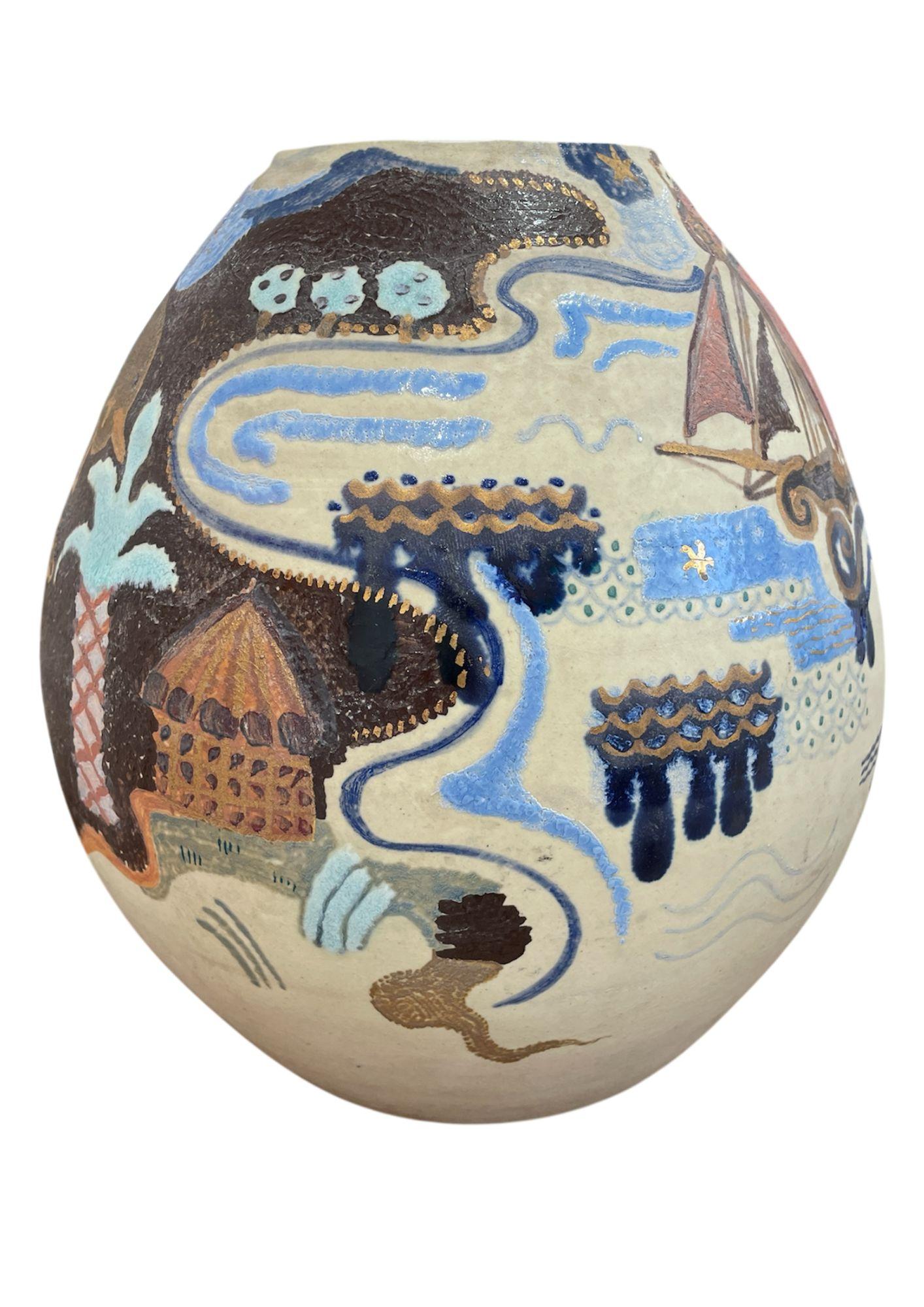 Grand vase de la Faïencerie Henriot Quimper en vente 2