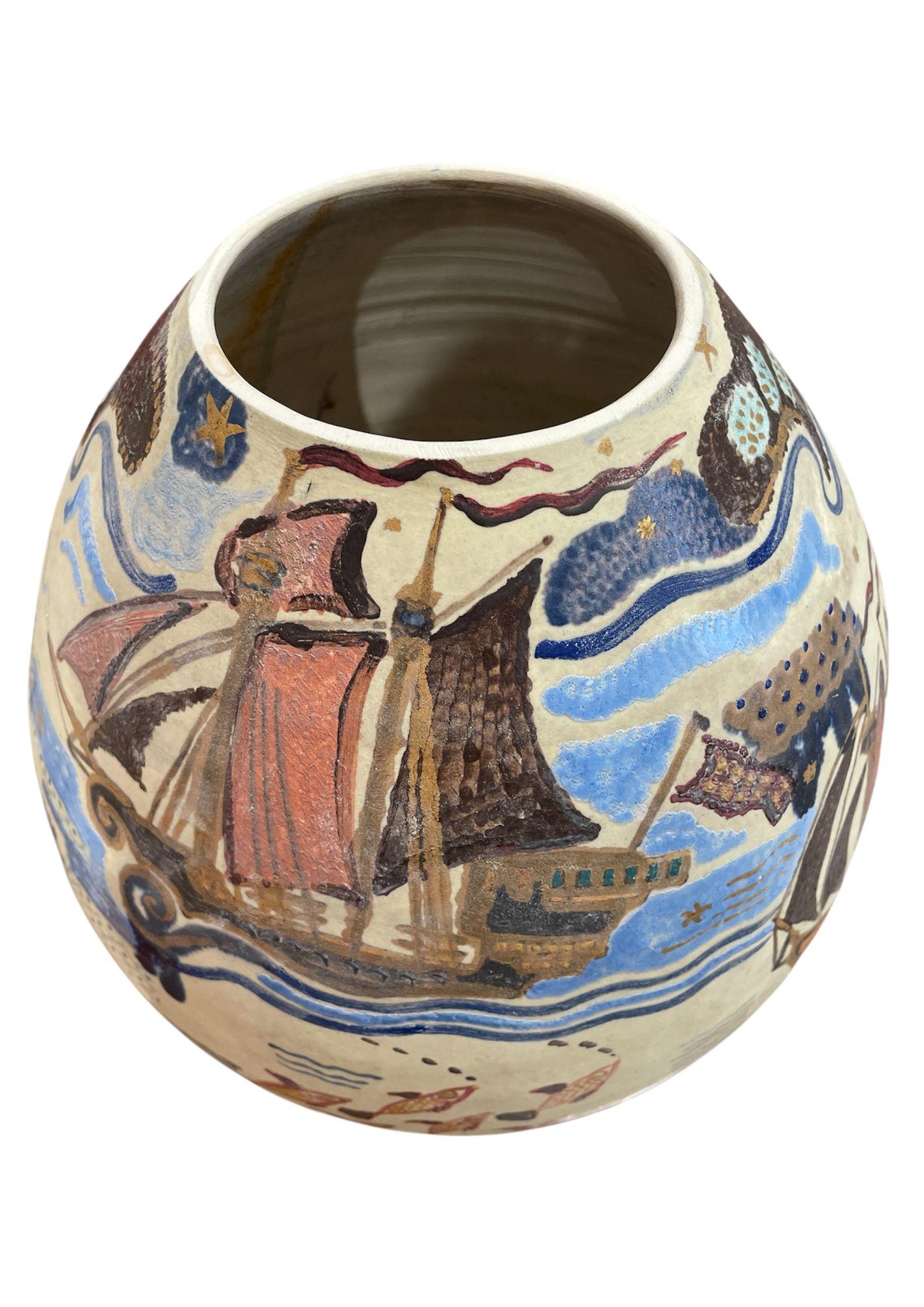 Grand vase de la Faïencerie Henriot Quimper en vente 3