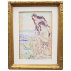 Donna Schuster “Nude Bathers” Watercolor, Pencil and Gouache