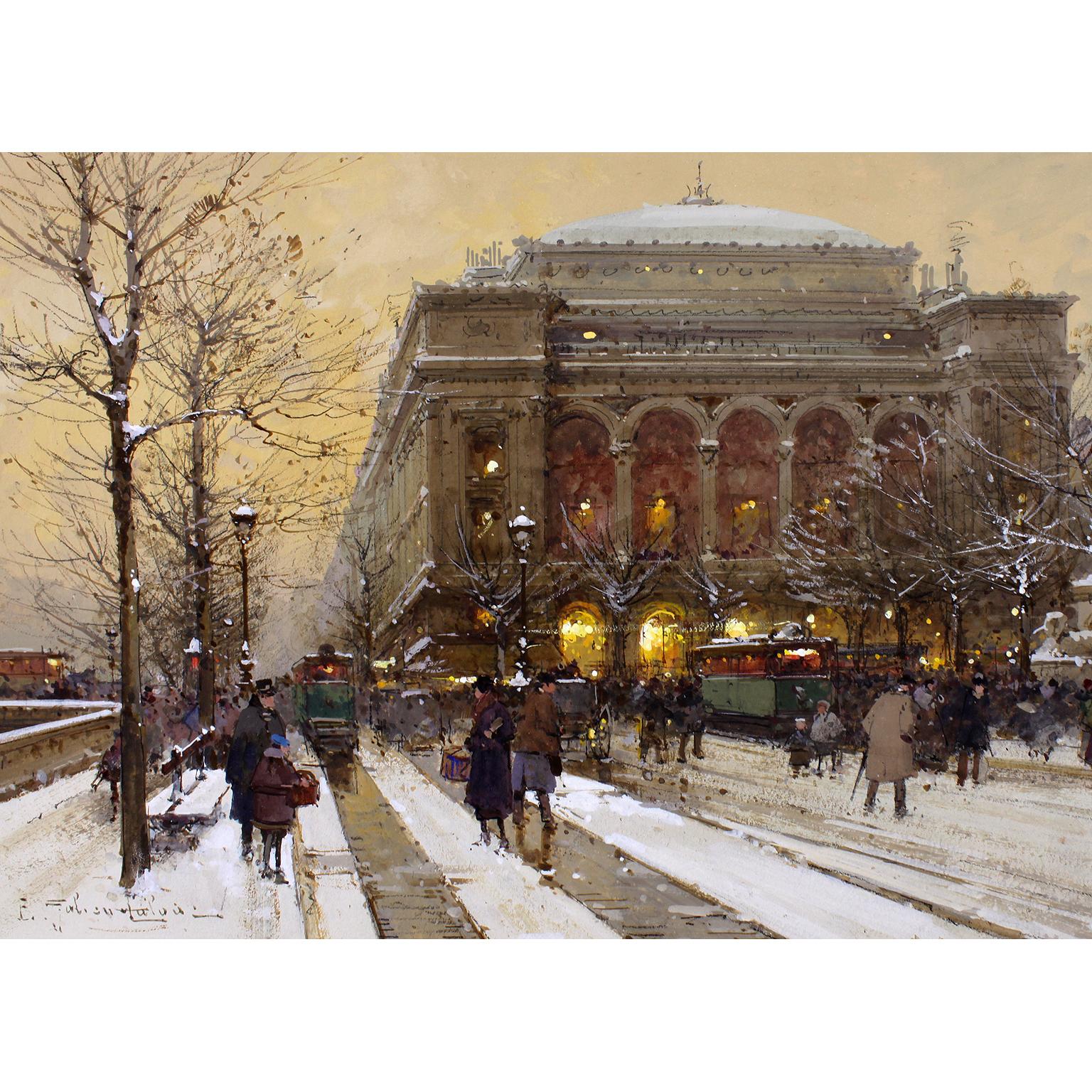 A Fine French 19th Century Parisian Watercolor & Gouache 