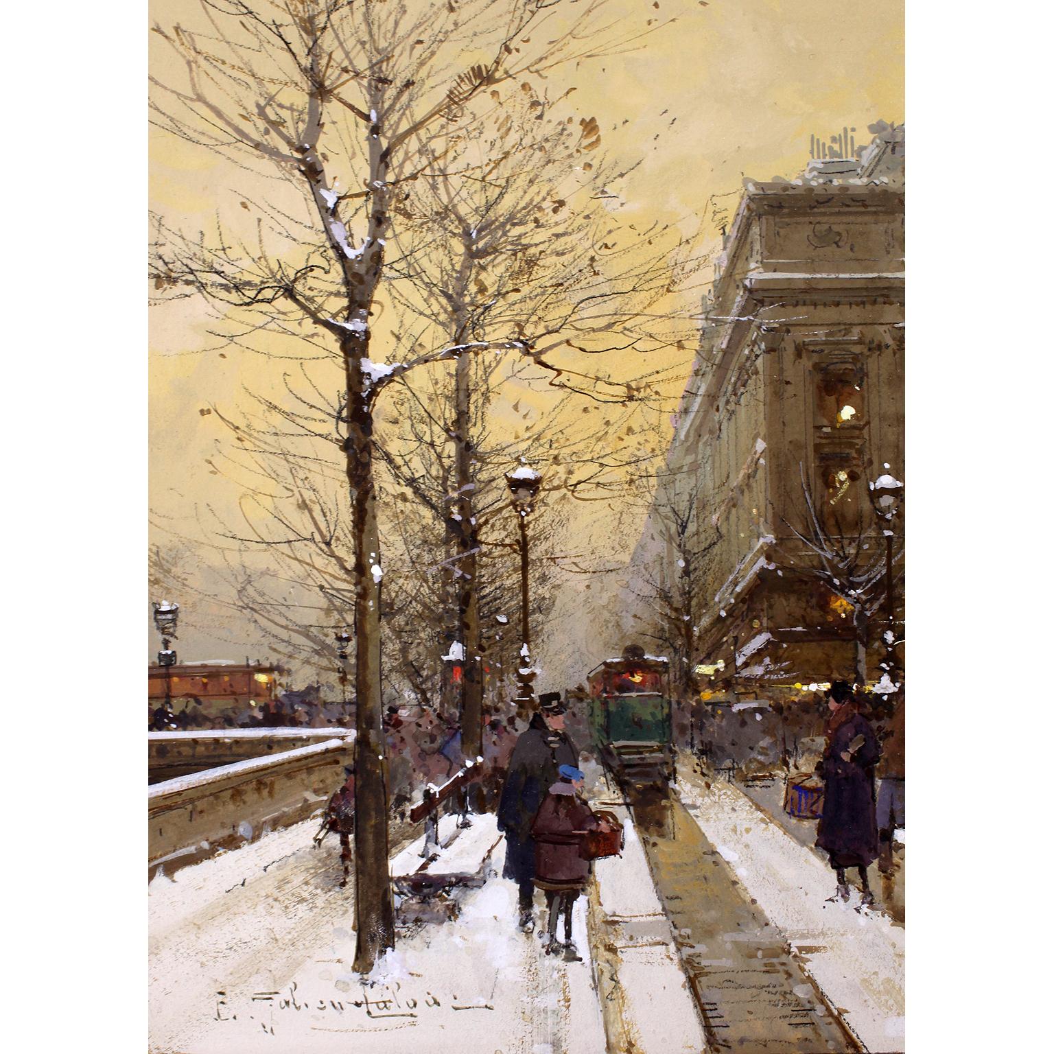 A Fine French 19th Century Parisian Watercolor & Gouache 