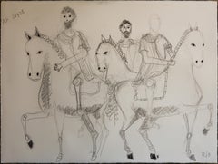 Contemporary Charcoal Drawing on 100% Cotton Paper, 56 x 76 cm. Marcus Aurelius