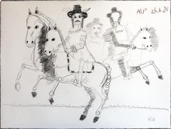 Horse Drawing on 100% Cotton Paper, 56 x 76 cm. After Rembrandt.