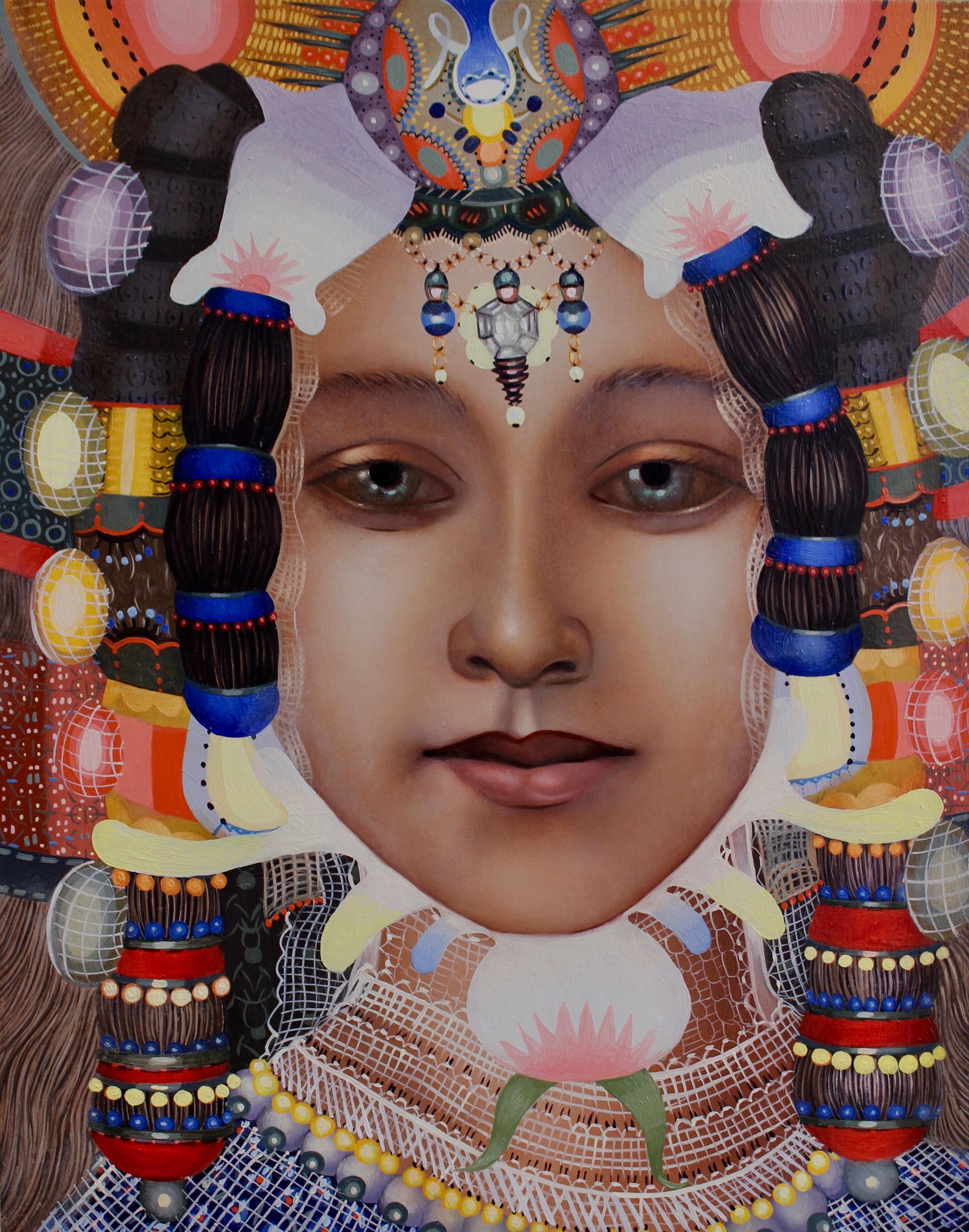 WOMAN #18 - Contemporary Realism / Female Portrait / Jeweled Headdress