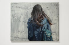 Their Own Language, Photorealism, Young Girl, Figurative, Hairstyle, Blue Jacket