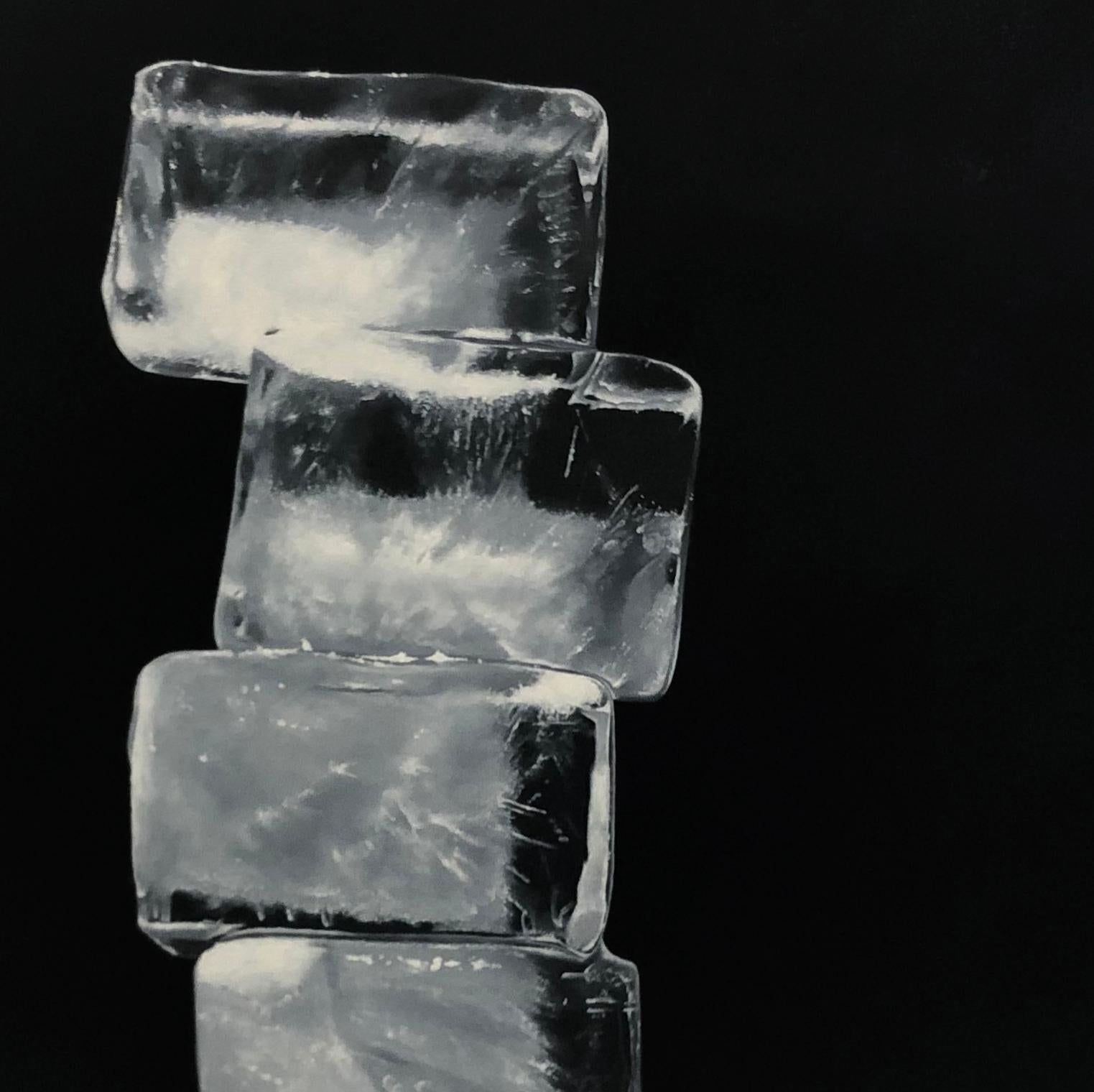 ice cube black and white photo