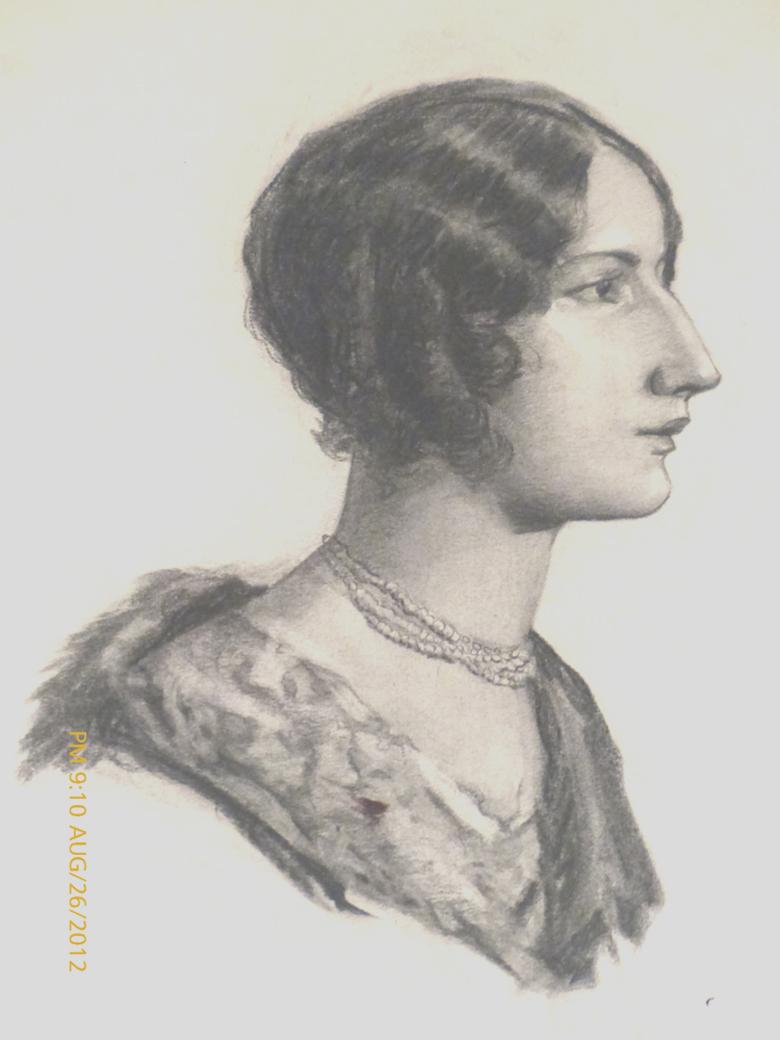 Portrait de Viola O'Connor - Sin título - 12 Dibujos a carboncillo que representan a varias personas vestidas de la época